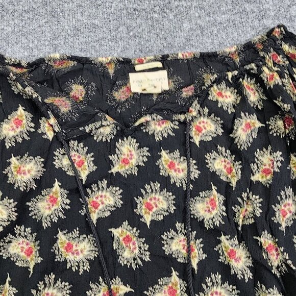 Denim‎ & Supply Ralph Lauren Boho Floral Peasant Top Blouse Tassel Size Small - Picture 4 of 13